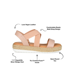 CAROLINE ESPADRILLE PLATFORM SANDALS - Blush
