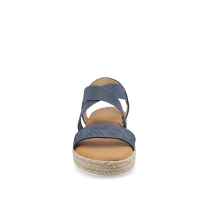 CAROLINE ESPADRILLE PLATFORM SANDALS - Denim