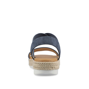 CAROLINE ESPADRILLE PLATFORM SANDALS - Denim