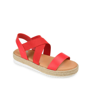 CAROLINE ESPADRILLE PLATFORM SANDALS - Red