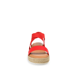 CAROLINE ESPADRILLE PLATFORM SANDALS - Red