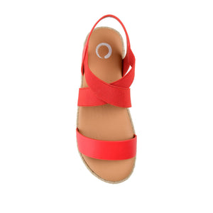 CAROLINE ESPADRILLE PLATFORM SANDALS - Red