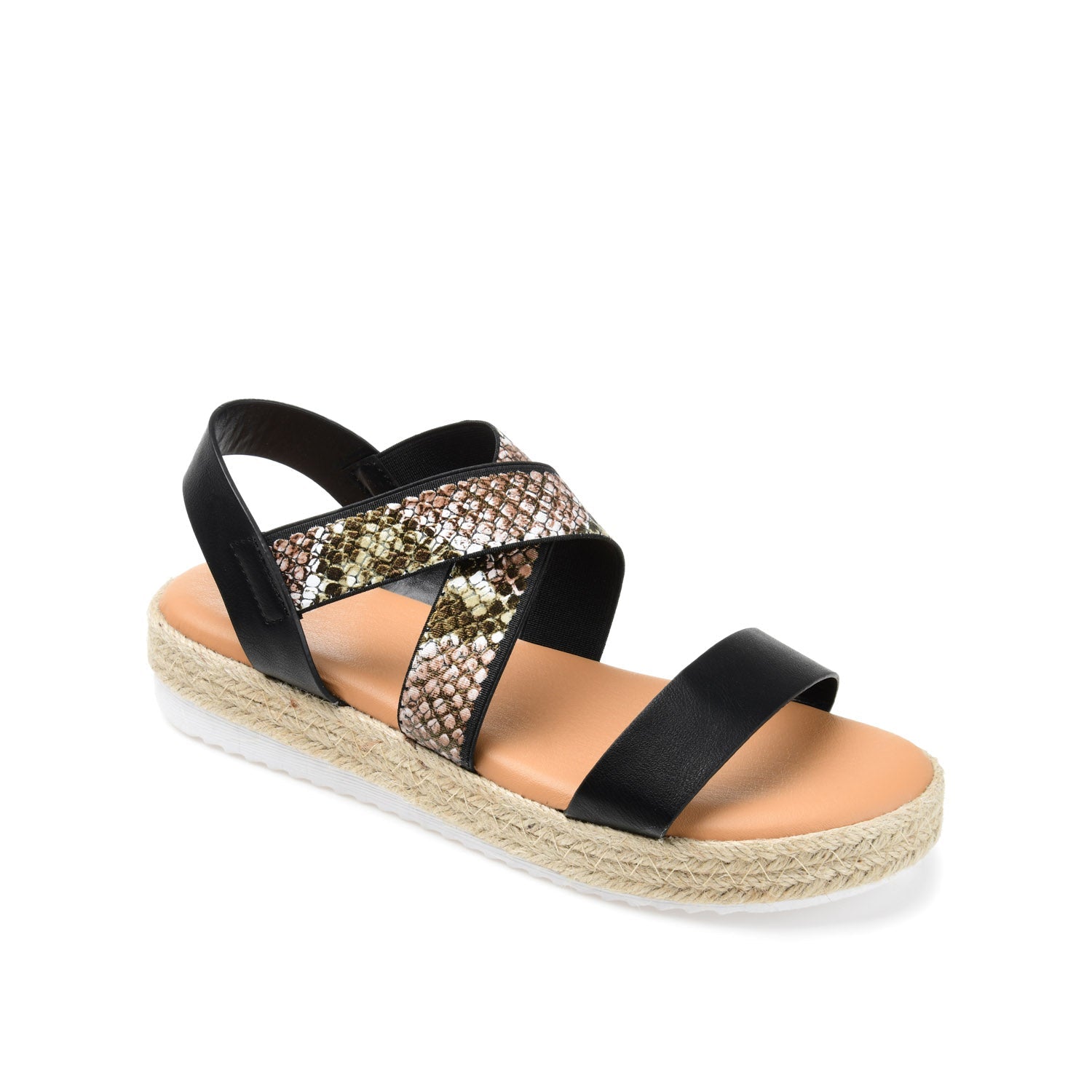CAROLINE ESPADRILLE PLATFORM SANDALS - Brown Snake