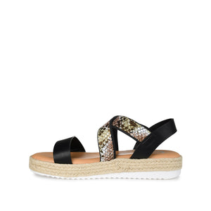 CAROLINE ESPADRILLE PLATFORM SANDALS - Brown Snake