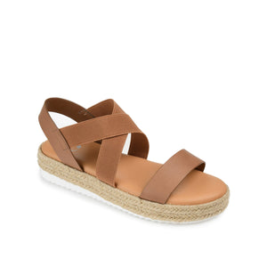 CAROLINE ESPADRILLE PLATFORM SANDALS - Tan
