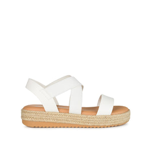 CAROLINE ESPADRILLE PLATFORM SANDALS - White
