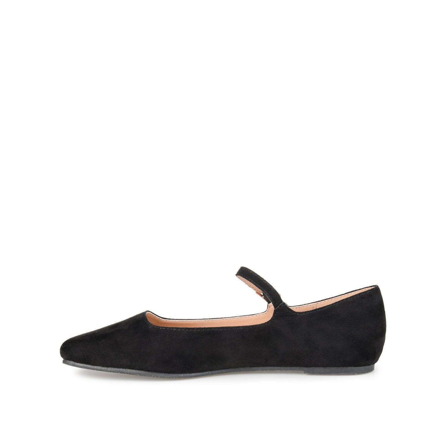 CARRIE FAUX SUEDE BALLET FLATS IN WIDE - Black Faux Suede