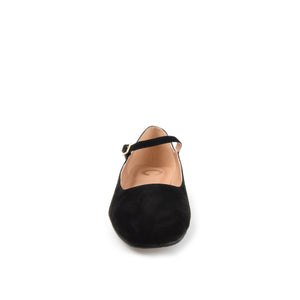 CARRIE FAUX SUEDE BALLET FLATS - Black