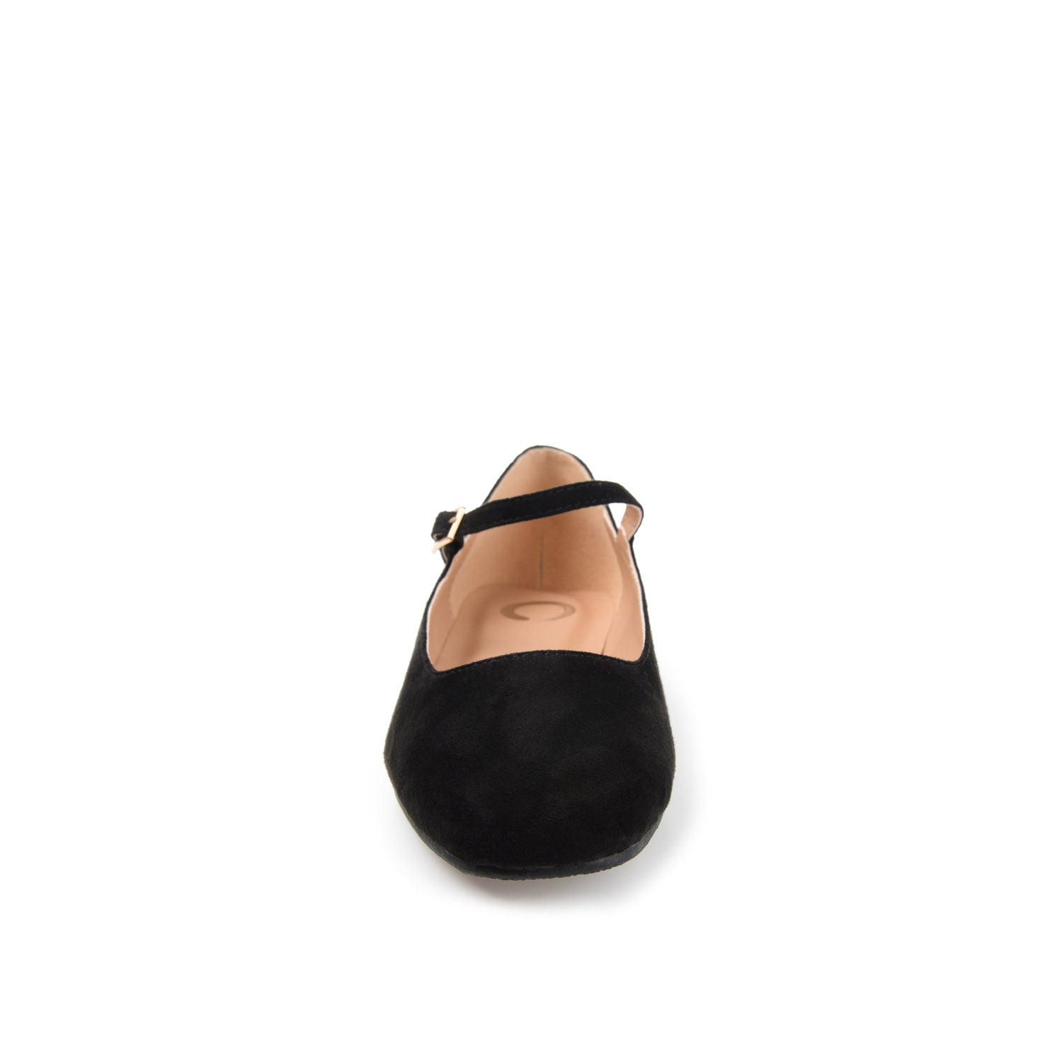 CARRIE FAUX SUEDE BALLET FLATS IN WIDE - Black Faux Suede