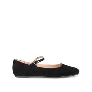 CARRIE FAUX SUEDE BALLET FLATS - Black