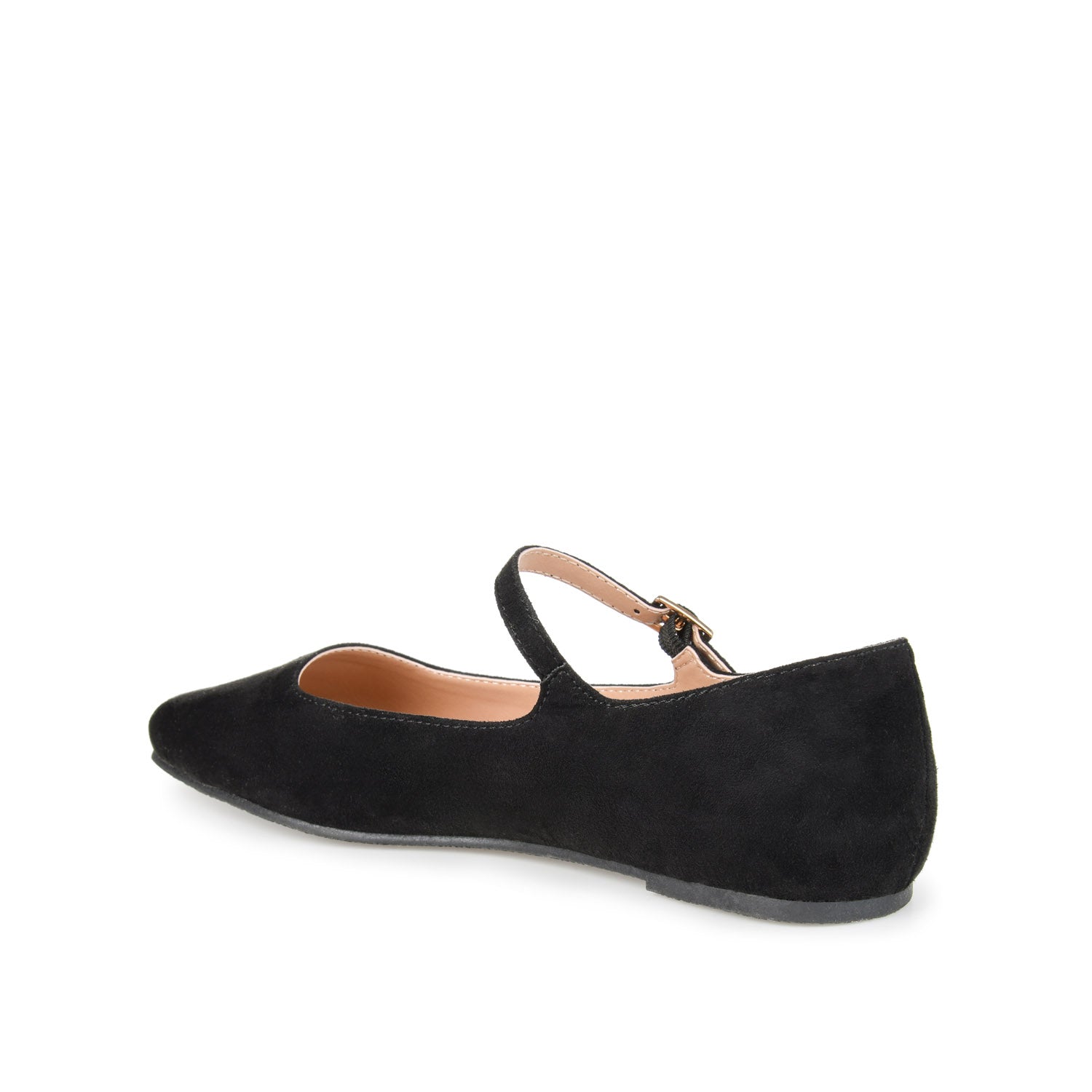 CARRIE FAUX SUEDE BALLET FLATS - Black