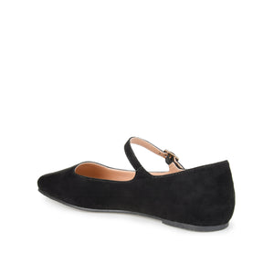 CARRIE FAUX SUEDE BALLET FLATS - Black