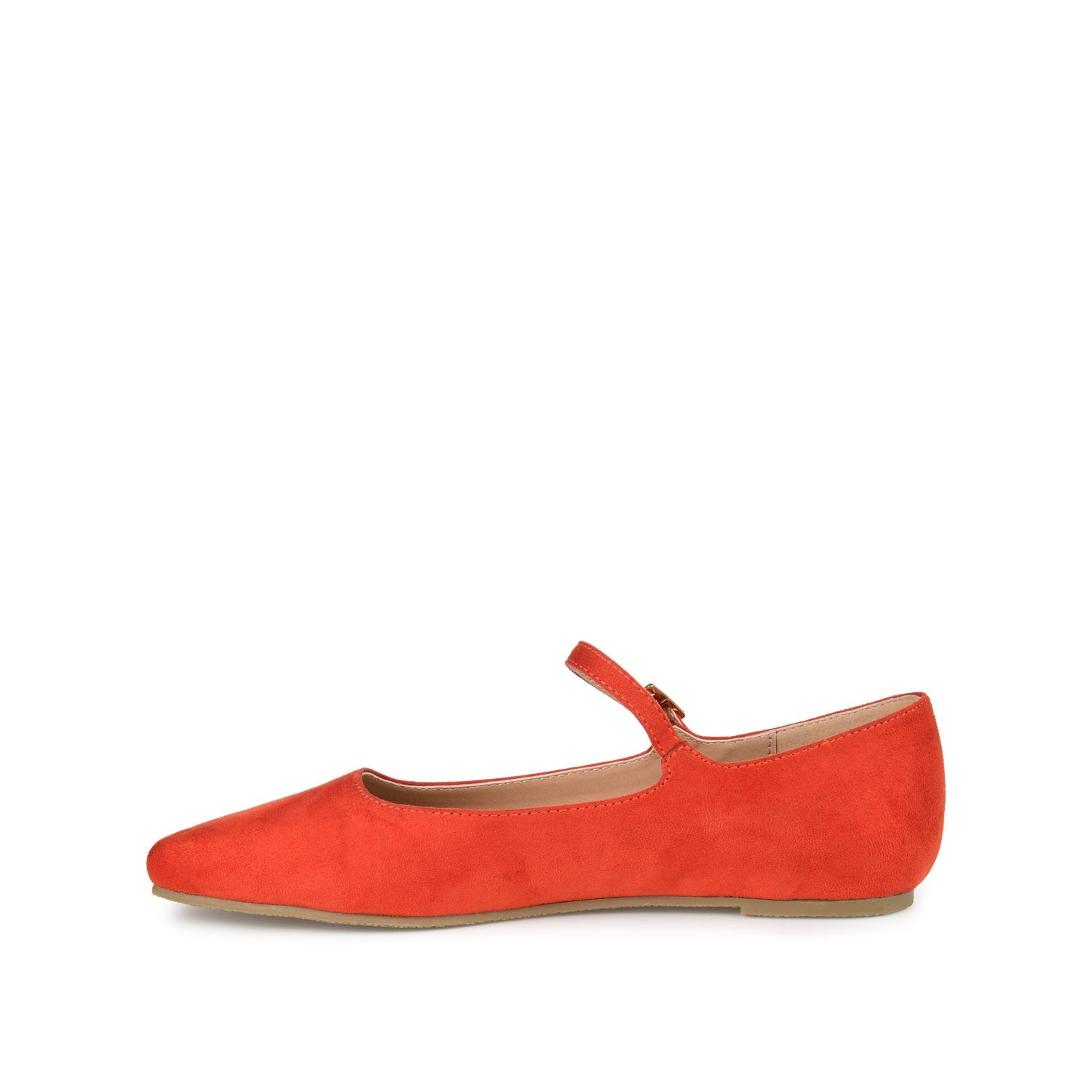 CARRIE FAUX SUEDE BALLET FLATS IN WIDE - Coral Faux Suede