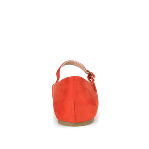 CARRIE FAUX SUEDE BALLET FLATS - Coral