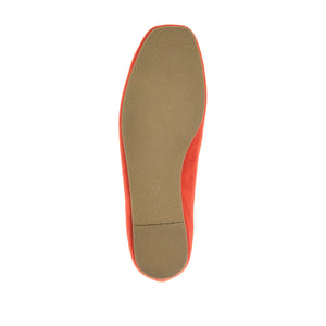 CARRIE FAUX SUEDE BALLET FLATS - Coral