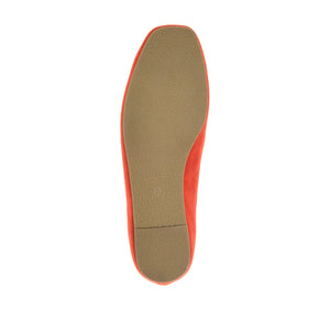 CARRIE FAUX SUEDE BALLET FLATS IN WIDE - Coral Faux Suede