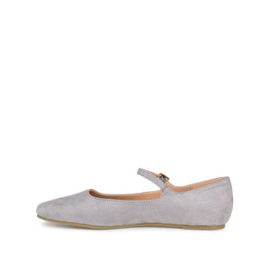 CARRIE FAUX SUEDE BALLET FLATS - Grey