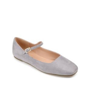 CARRIE FAUX SUEDE BALLET FLATS - Grey