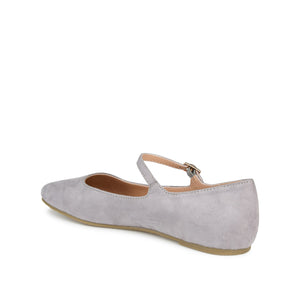 CARRIE FAUX SUEDE BALLET FLATS - Grey