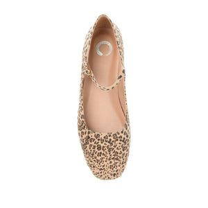 CARRIE FAUX SUEDE BALLET FLATS - Leopard