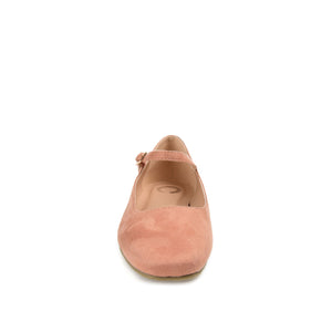 CARRIE FAUX SUEDE BALLET FLATS- Rose