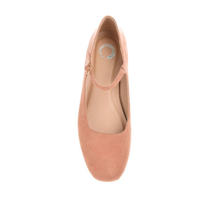 CARRIE FAUX SUEDE BALLET FLATS- Rose