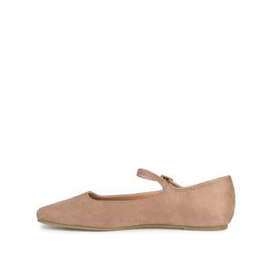 CARRIE FAUX SUEDE BALLET FLATS IN WIDE - Taupe Suede