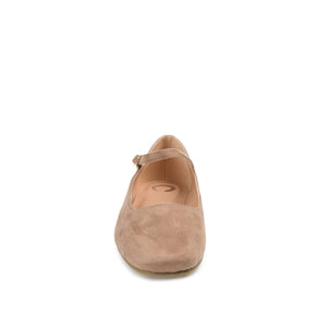 CARRIE FAUX SUEDE BALLET FLATS - Taupe