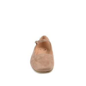 CARRIE FAUX SUEDE BALLET FLATS IN WIDE - Taupe Suede