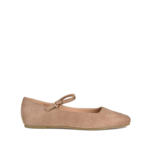 CARRIE FAUX SUEDE BALLET FLATS - Taupe