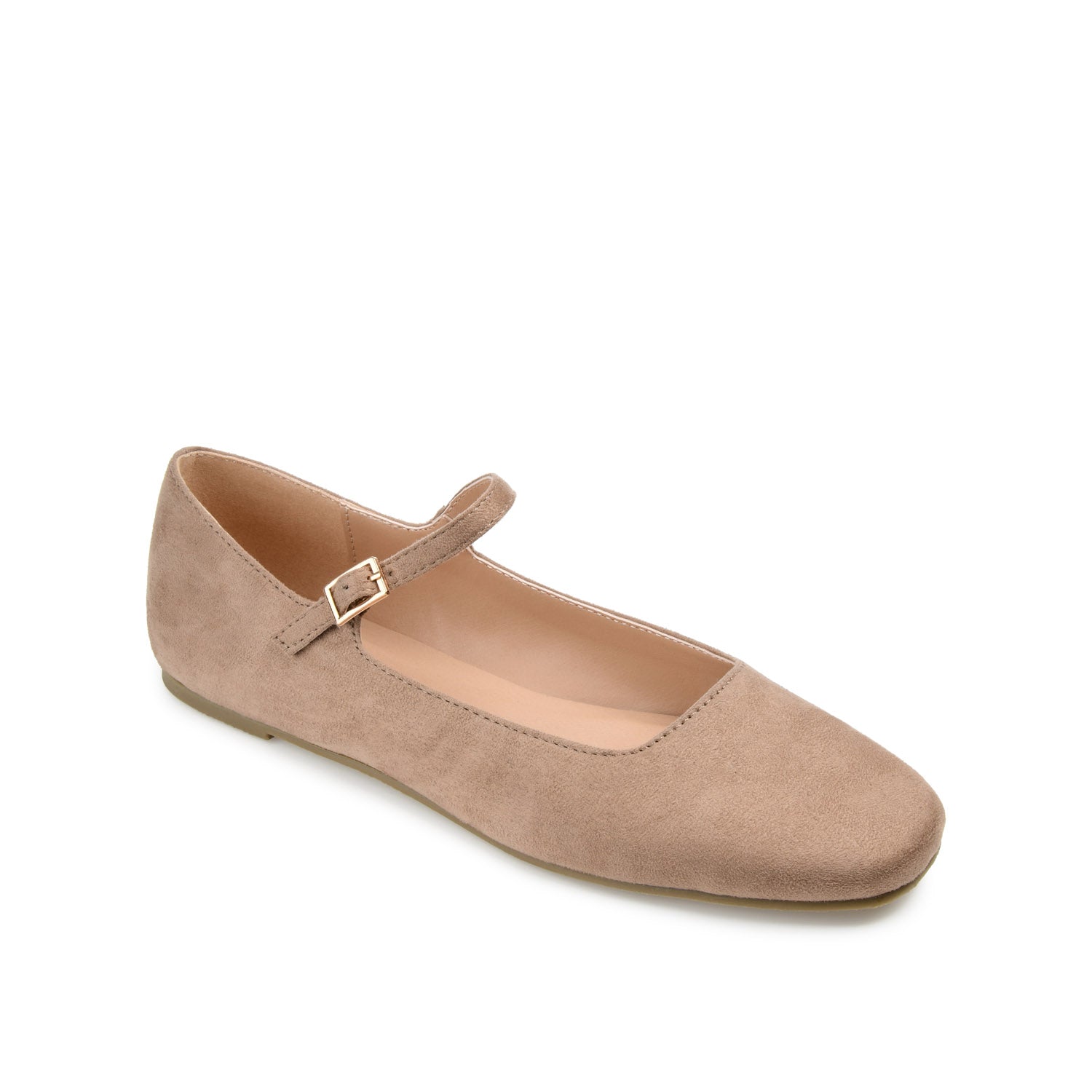 CARRIE FAUX SUEDE BALLET FLATS - Taupe