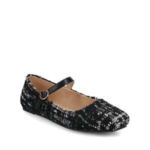 CARRIE DRESS FLATS IN WIDE - Black Tweed