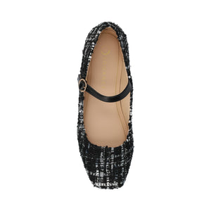 CARRIE DRESS FLATS IN WIDE - Black Tweed
