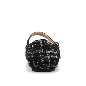 CARRIE DRESS FLATS IN WIDE - Black Tweed