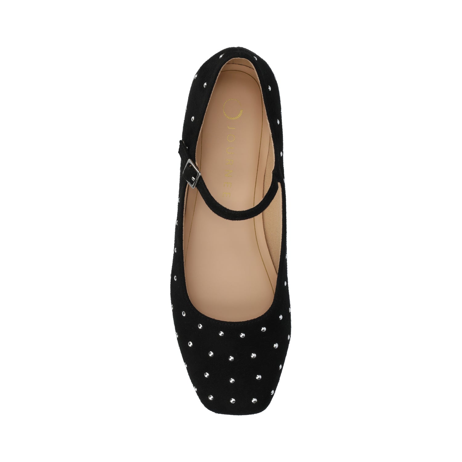 CARRIE DRESS FLATS IN WIDE - Black/Stud