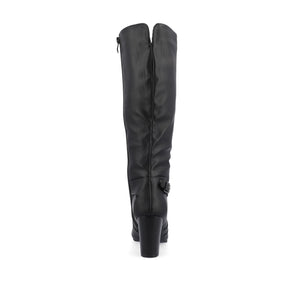 CARVER KNEE-HIGH BOOTS IN VEGAN LEATHER - Black