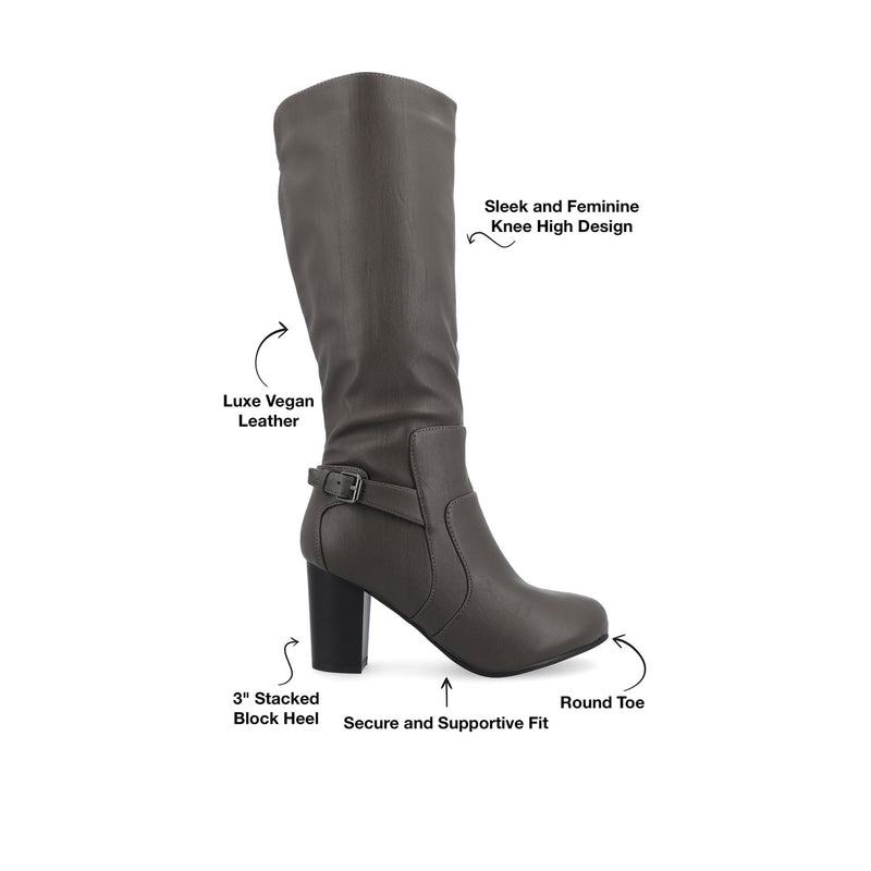 CARVER KNEE-HIGH BOOTS IN FAUX LEATHER