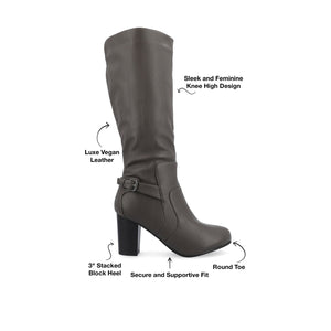 CARVER KNEE-HIGH BOOTS IN WIDE CALF - Grey