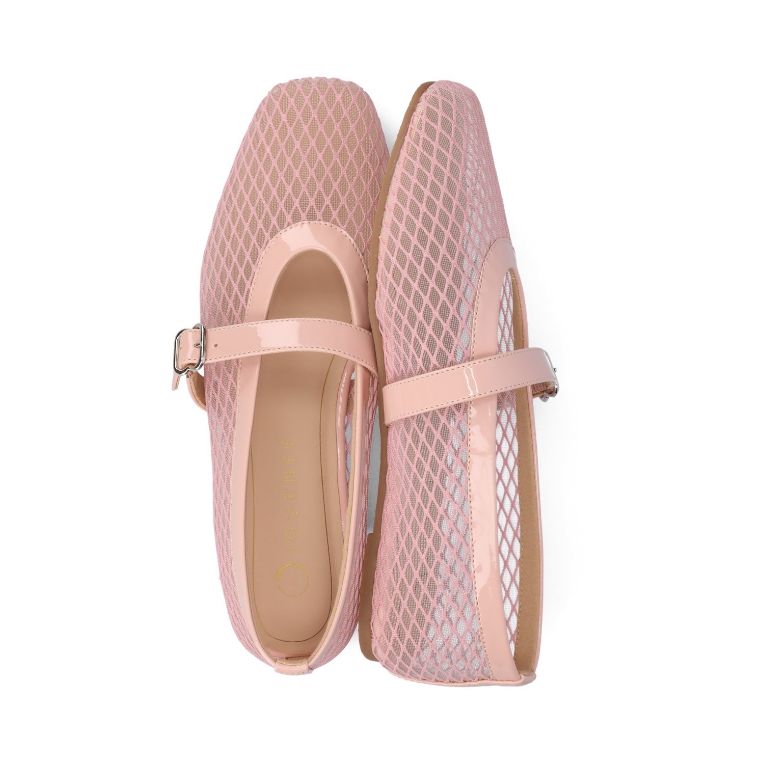CASHA MARY JANE FLATS IN MESH - Pink Mesh