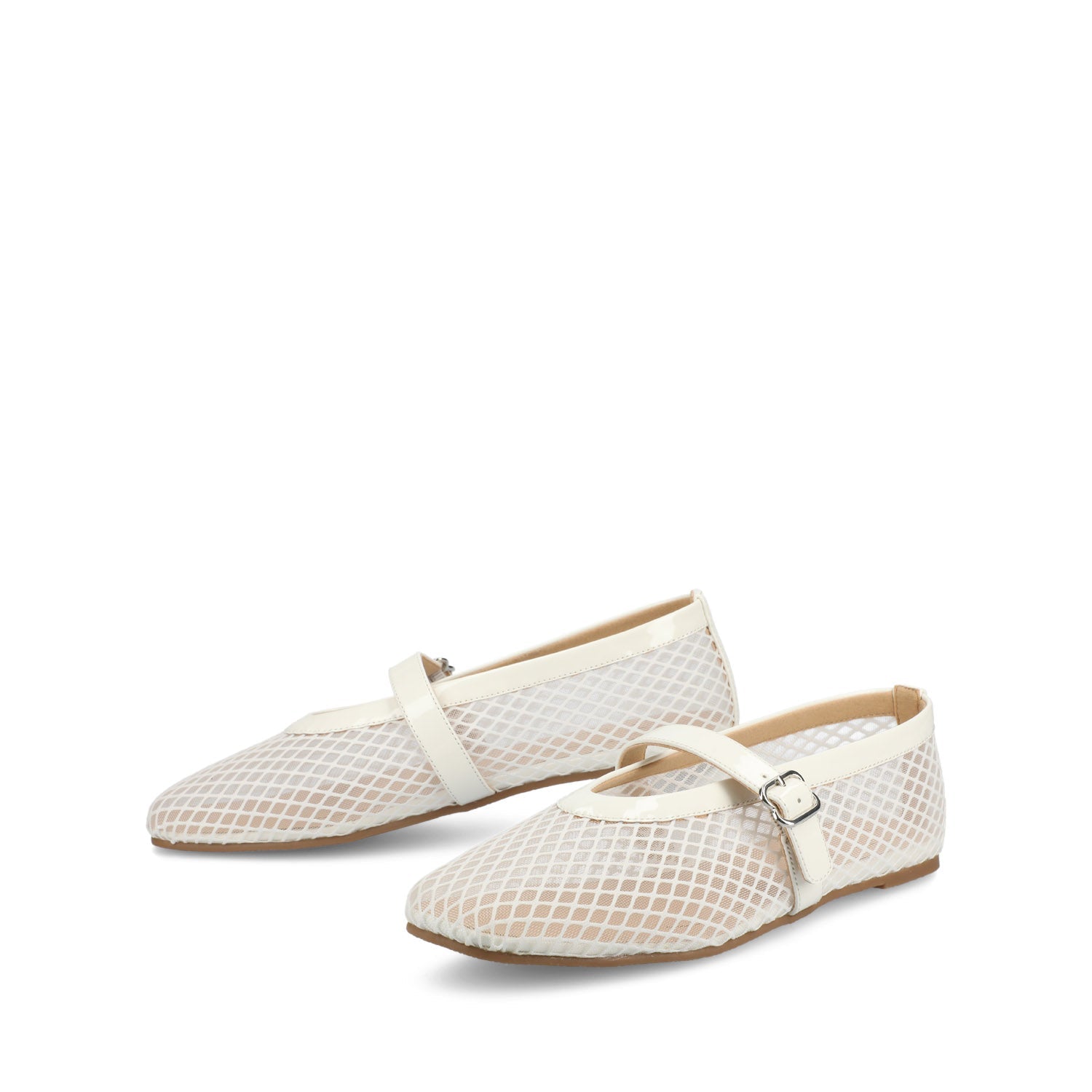 CASHA MARY JANE FLATS IN MESH - White Mesh