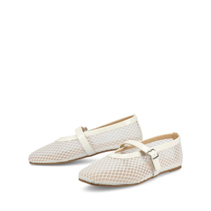 CASHA MARY JANE FLATS IN MESH - White Mesh