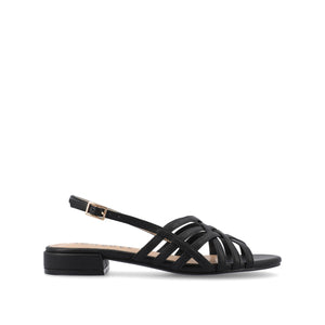 CASSANDRA STRAPPY SANDALS - Black PU