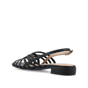 CASSANDRA STRAPPY SANDALS - Black PU