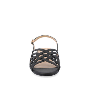 CASSANDRA STRAPPY SANDALS - Black PU
