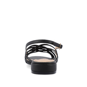 CASSANDRA STRAPPY SANDALS - Black PU