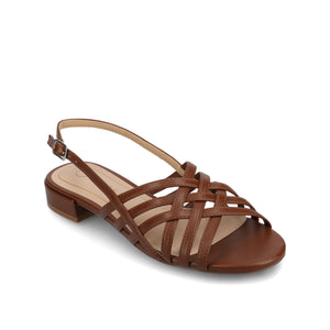 CASSANDRA STRAPPY SANDALS - Brown PU