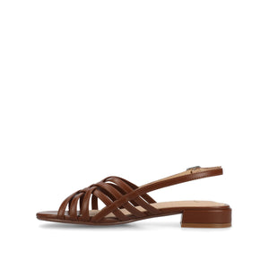 CASSANDRA STRAPPY SANDALS - Brown PU