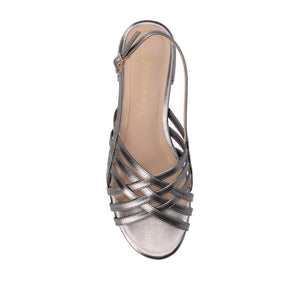 CASSANDRA STRAPPY SANDALS - Pewter PU