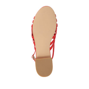 CASSANDRA STRAPPY SANDALS - Red PU