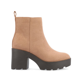 CASSIDY LUG SOLE BOOTIES IN FAUX SUEDE